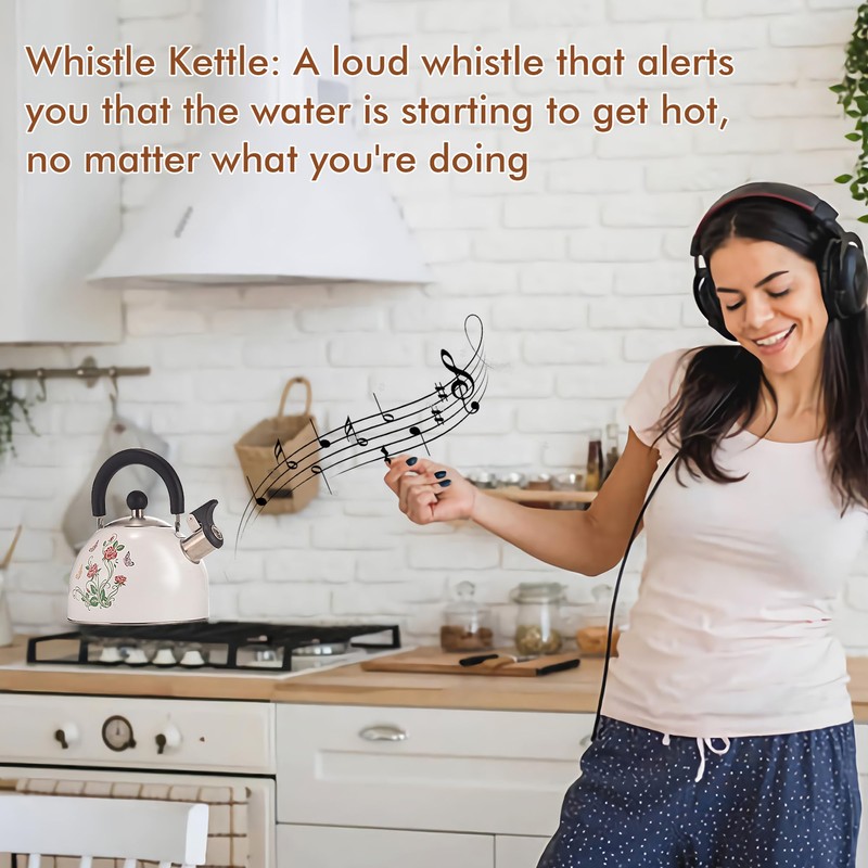 ARC Stainless Steel Whistling Tea Kettle, Magic Color Changing Design