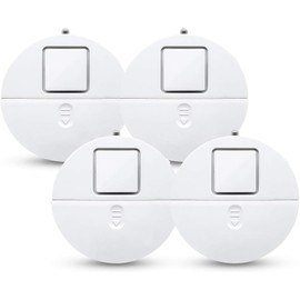 Glass Break Alarm with Loud 120 dB Alarm, Glass Break Detector Window Alarm Wireless Window Vibration Sensor, Suitable for Security and Theft Protection for Families, Children, Hotels (Pack of 4)