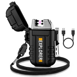 Encendedor Electrónico,Encendedor Electrico Impermeable para Exteriores,Encendedor Arco Recargable para Encender Velas,Hoguera,Encendedores Cortaviento Adecuado para Camping,Senderismo,Aventura(Nergo)