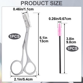 Isslly Eyebrow Scissors with Comb, Stainless Steel Eyebrow Trimmer Beauty Tool, Professional Eye Brow Razors with Brush for Men Women