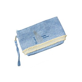 10" x 6" Glitter Pineapple Makeup Cosmetic Pouch Bag w/Wrist Strap (Blue)