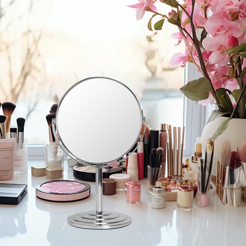 Schliersee Magnifying Vanity Makeup Mirror 7 Inch, 360°Rotation Double Sided