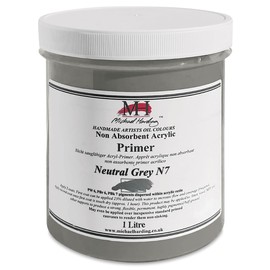 Michael Harding, Non-Absorbent Acrylic Primer, Neutral Grey 7, 1 Liter, NAAPNG1