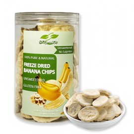 Freeze-Dried Banana Slices | Pure Fruit Snack | Crunchy Travel Essentials | Gluten-Free & Wholesome | Resealable Jar for Pantry Storage | Long-Lasting Bulk Snacking (170 g)