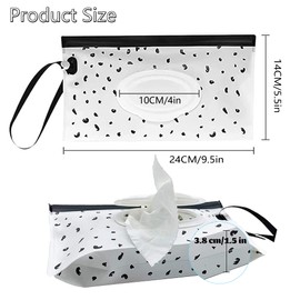 Pack of 2 Wet Wipes Bag for Babies, Wet Wipes Box on the Go, Reusable Wet Wipe Bag, Wet Wipes Container for Travel, Home, Office (White)