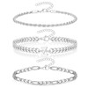 ZENGSING Men's Bracelet with Letters, 3 Pcs Chain Bracelet for