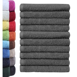NatureMark Pack of 10 Face Cloths 100 % Cotton Terry Cloth Soap Cloths Size 30 x 30 cm Terry Cloth Flannels in Pack of 10