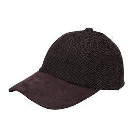 Heritage Traditions Tweed Suede Classic Baseball Cap Hat (Brown)