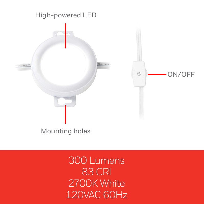 UltraPro LED Puck Lights, 3 Pucks, Under Cabinet Lighting, 2700K