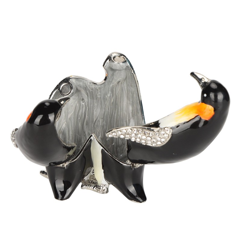 Penguin Couple Ornament Desktop Crafts Collection Decor Penguin Jewellery Storage