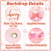 TEASIK Pink Cherry Party Backdrop 6x3.6FT - Cherry Decorations for