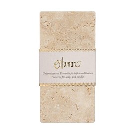 Ottoman Natural Stone Travertine 14 x 7 cm Oblong Elegant Soap Dish 1 Piece Light