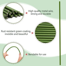 20Pcs Plant Stakes,Plant Sticks,Garden Green Bendable Single Stem Plant Support Stakes for Indoor and Outdoor Plants,Potted Plants,Flowers Orchid Peony Rose-18 Inches