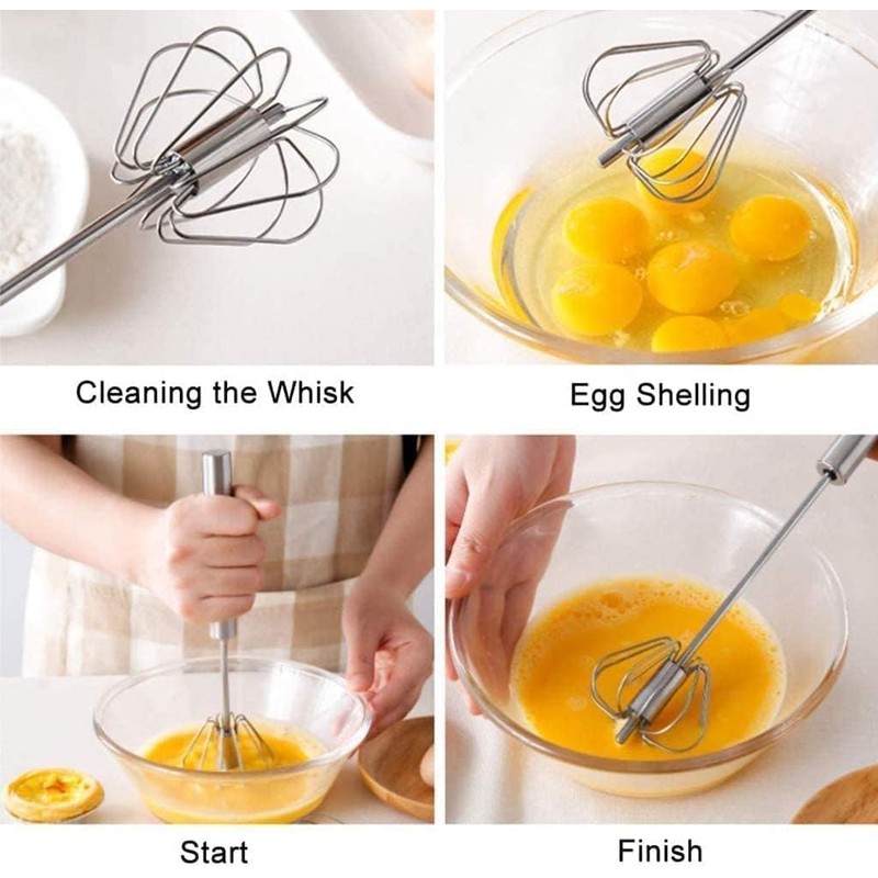 10 Inch Push Whisk, Stainless Steel Whisk, Premium Egg Whisk,