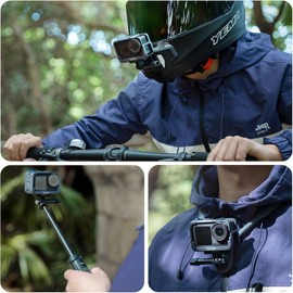 TELESIN Ultra-Light Aluminum Case Camera Cage for DJI Action 5 Pro Action 4 Action 3, Fits with ND CPL Lens Filter on, Protective Frame Housing with 1/4 Cold Shoe for Video Light Microphone