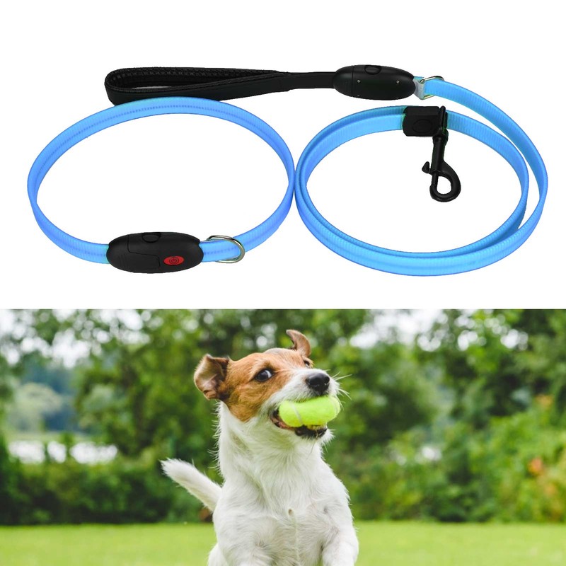 Outdoor Dog LED Collars with Leashes Set USB Rechargeable Pet