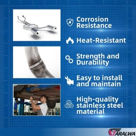 TARALWA Rear Muffler fits: 2012-2015 Honda civic 1.8L,1.5L(Hybrid),Without CNG,(Includes Gasket and Bolt kit),Replacement part,409 Stainless Stee,T-HC09