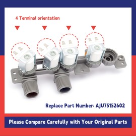 Dusledel AJU75152602 Washer Inlet Valve Assembly Replacement for LG Washing Machine WT7405CW WT7305CV WT7305CW WT7150CW WT7300CW WT7900HBA WT7800CW WT7300CV WT7100CW Replace 5221EA1008S PD00060681