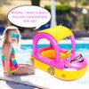 Baby Inflatable Pool Float with Canopy Thick PVC Car Shaped