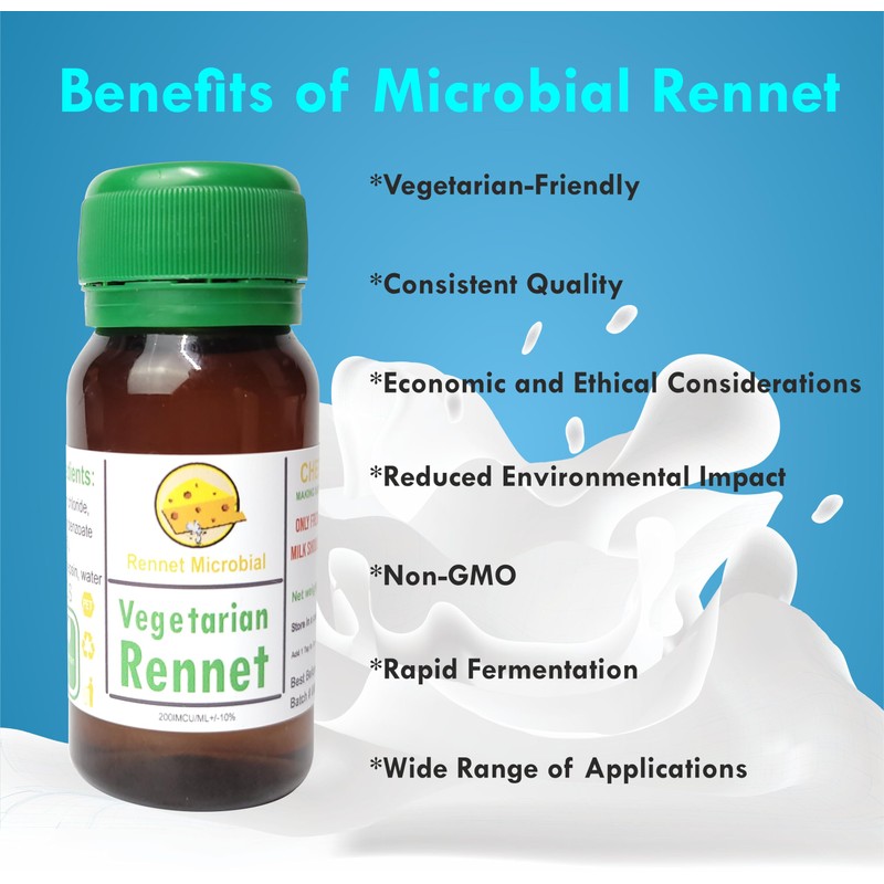 Liquid Rennet - Vegetarian Rennet for Cheese Making (50ml /