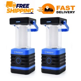 Westinghouse 1000 Lumen Solar Rechargeable LED Portable Lanterns (Set of 2)