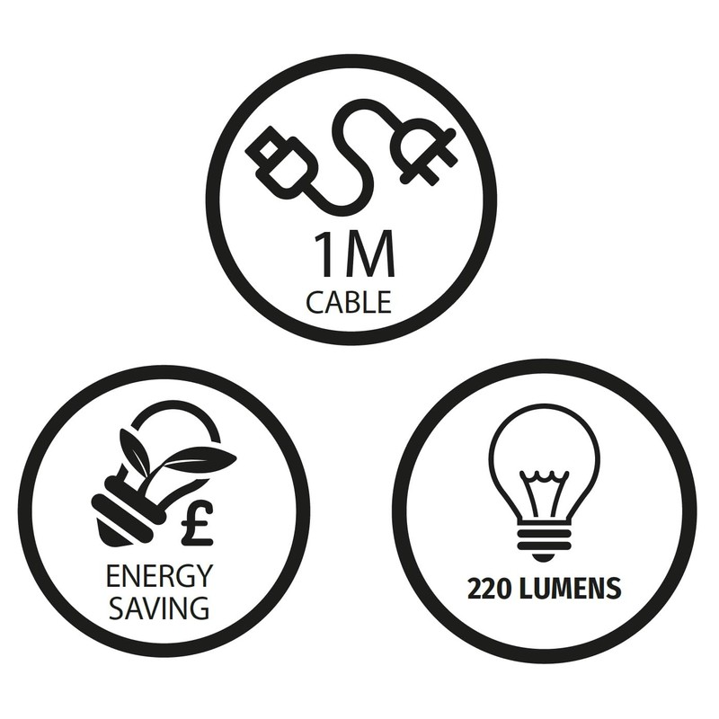 Bright Source LED Circular Cabinet Cupboard Unit Shelf Light, White,