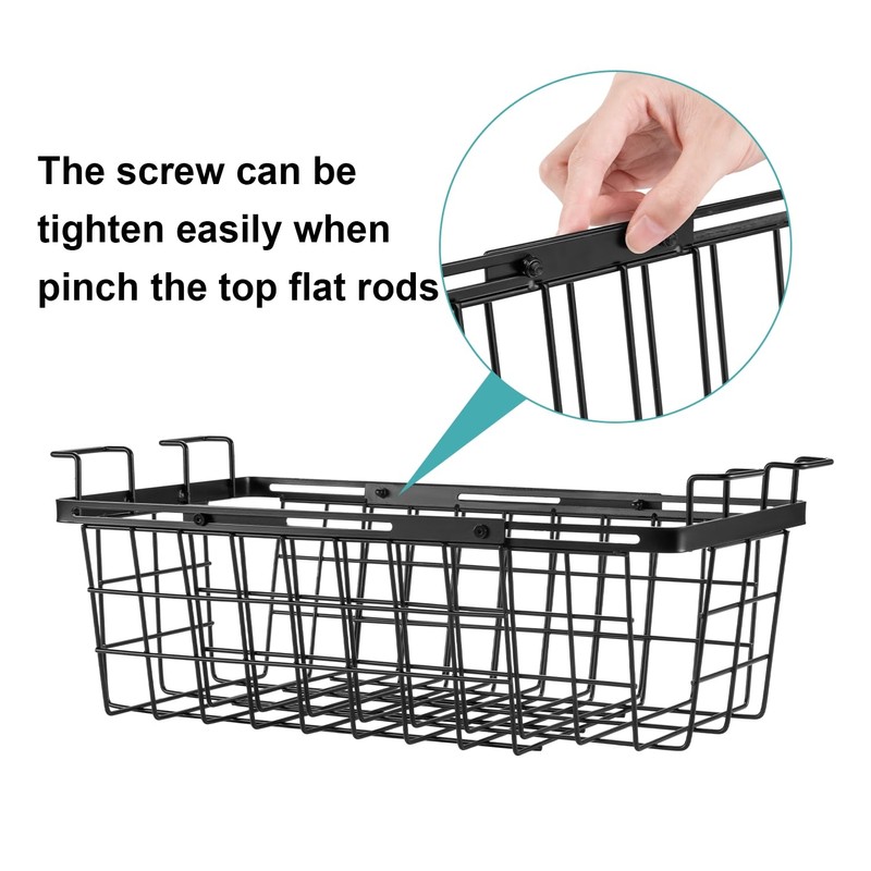 Wetheny 2 Pack Expandable Freezer Organizer Bins, Adjustable Wire Baskets