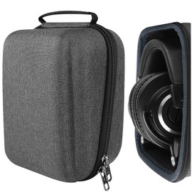 Geekria Shield - Funda compatible con Audio-Technica ATH-M50XBT2, ATH-M50X, ATH-M40X, funda protectora de repuesto para viaje con cable (gris oscuro)