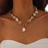 HUGE SWAN Irregular Seashell Choker Necklaces, Chunky Shell Necklace Pendant