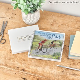Hunts England - Boxed 75th Dad Road Cycling Birthday Card - Hill Climb - Road Bikes - Milo's - Age 75 Birthday Card For Dad - Age Seventy Five - In Keepsake Box