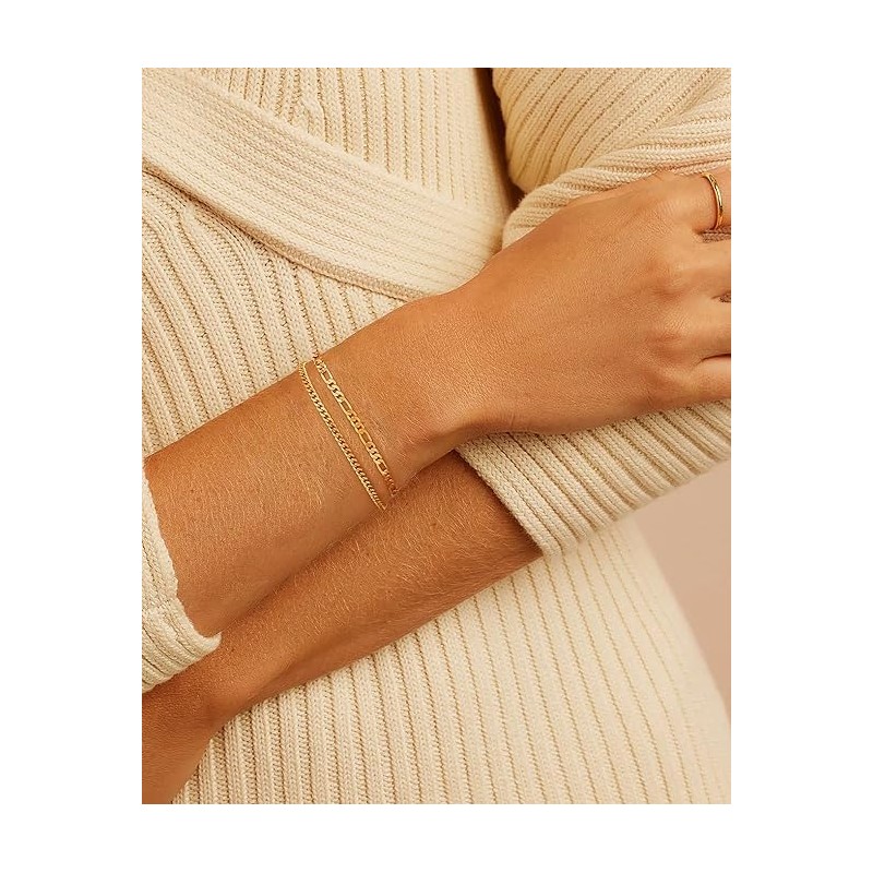 Jenosy Women's 14K Gold-Plated Bracelet, V