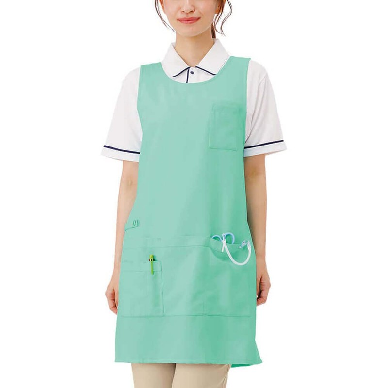 Nursery Care Apron (Smooth Touch), Back Pocket, Long Length, Women's,