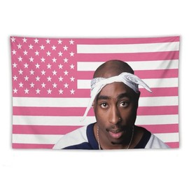 Rapper Tupac 2pac Tapestry Pop Singer Wall Hanging Bedroom Dormitory Background Cloth Home Decor Aesthetics Festival Gift - Colour: 80x60in/ 203cm(width) x 152cm(heigh