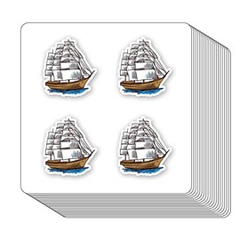 Sailing Boat Stickers 1in for Scrapbooking, Arts, Craft, Kids DIY, Calendars Journals 80-Pack