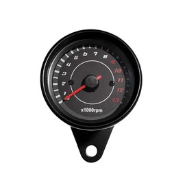 MOTLTECH Motorcycle Tachometer Speedometer Odometer Universal 13000RPM Rev Counter for ATV Honda Yamaha Suzuki Harley Kawasaki Cruisers,Black