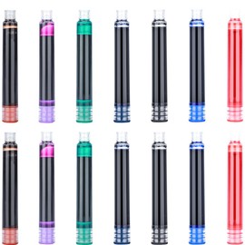 Gullor 35 Pieces Fountain Pen Ink Cartridges with Storage Box, Pen Refills, International Standard Size 2.6 mm Bore Diameter