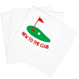 SharkBliss Funny Sarcastic Golf Quotes Cocktail Napkins, 100 Pack New to the Club Disposable Paper Cocktail Napkins For Retirement Birthday Baby Shower Announcement Party 2-Ply, 5x5" (New to Club)