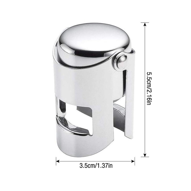 Gobesty Champagne Stainless Steel Stopper, Set of 4 Champagne Stopper