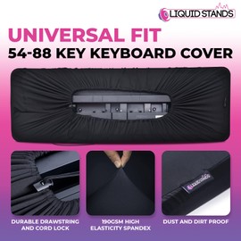 Liquid Stands Piano Keyboard Cover - Piano Keyboard Dust Cover for 54-88 Keys - Electric Digital Piano Cover Cloth with High Elasticity Spandex and Cord Lock Full Cover Keyboard Protector Accessories