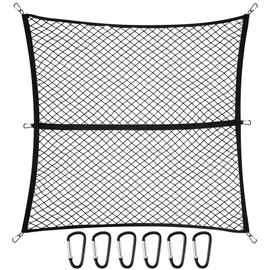 TAUYANG Cargo Net for Pickup Truck Bed for Ford Maverick Ranger Hybrid, XL, XLT, Lariat 2000-2025 Accessories Mesh Organizer Stretchable 4'x4' to 7'x7' Netting Highly Elastic