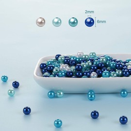 Naler 500 x White Faux Pearl Round Beads for Jewellery Crafts Diameter 4, 6, 8, 10 mm