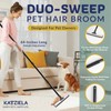 Katziela DuoSweep Broom – Dual-Sided Pet Hair Remover with Metal