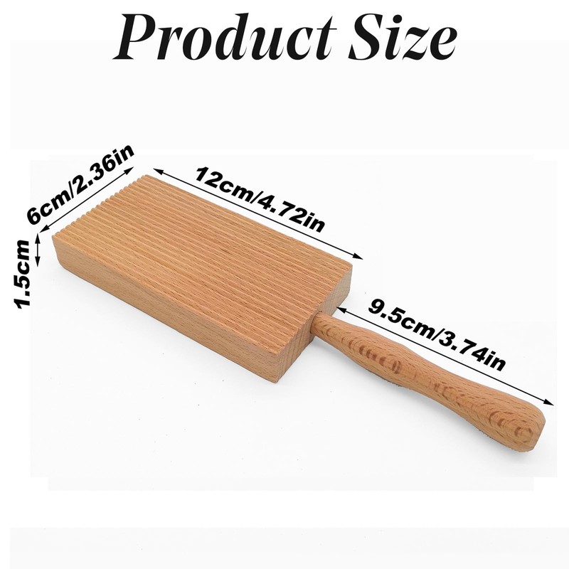 Professional Gnocchi Wood Paddle Slanted Ridge Board Pasta Maker 6x12
