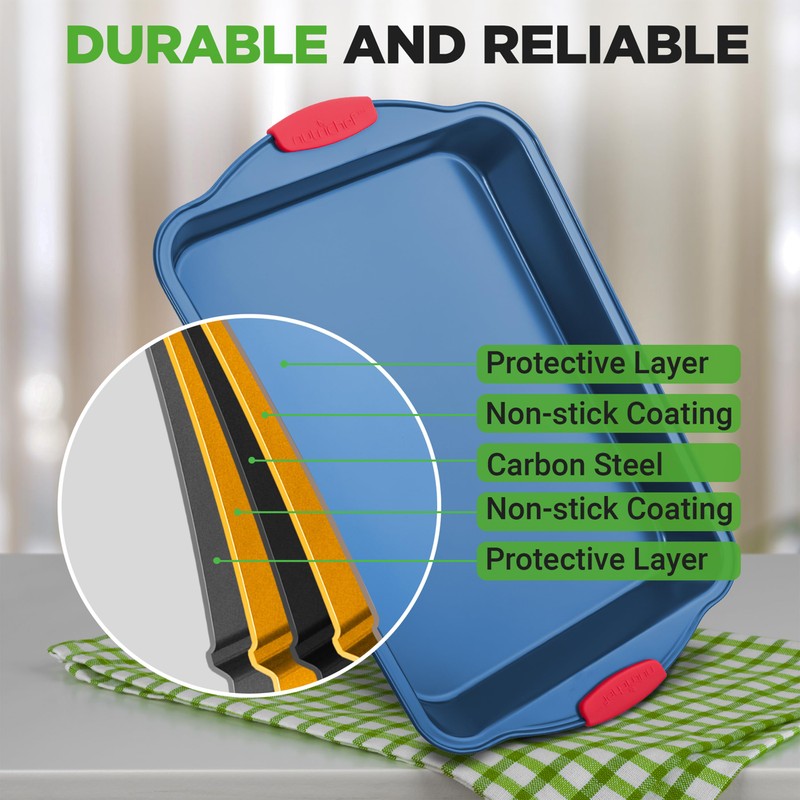 NutriChef 6-Piece Non Toxic Bakeware Set – Carbon Steel Baking
