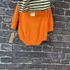 Cat & Jack 6-9 Months Pumpkin Romper Top & Striped