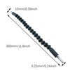 SQXBK 4PCS 300x10mm Flexible Drill Extensions Black Alloy Hexagonal Flexible