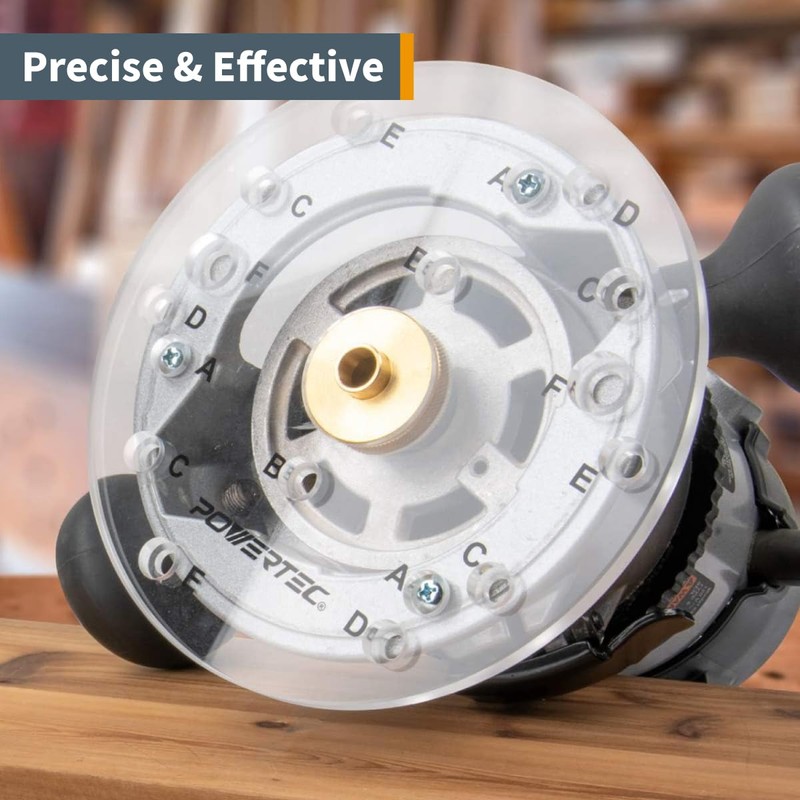 POWERTEC Router Guide Bushing Solid Brass 5/8", Short Shank Precision