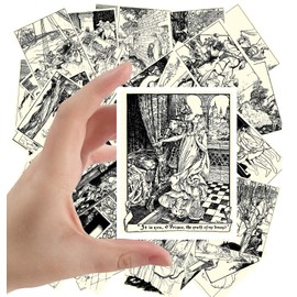 Pegatinas grandes (24 unidades, 6,3 x 8,9 cm), diseño de cuentos medievales de caballero princesa clásico con grabado de ilustración por Arthur Rackham