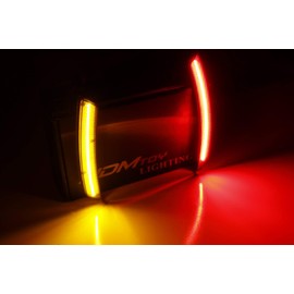 iJDMTOY Clear Lens Amber/Red Full LED Side Marker Light Kit Compatible With 2002-2008 Gen1 MINI Cooper R50 R52 R53, Powered by Total 120-SMD LED, Replace OEM Sidemarker Lamps