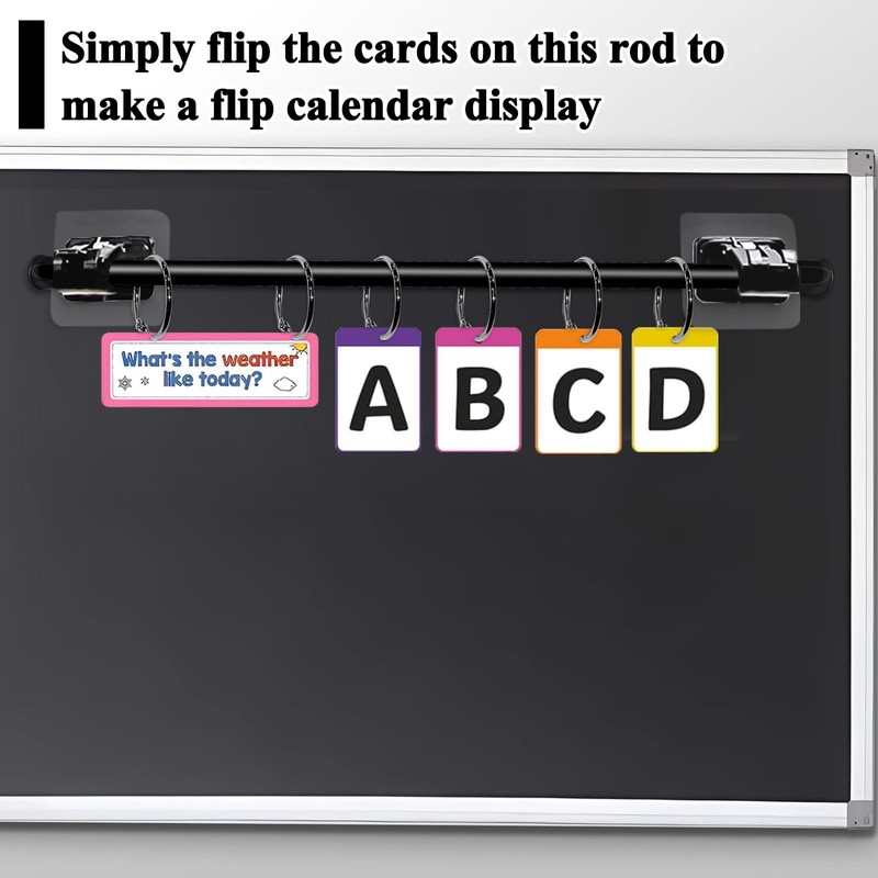 2 Pieces Flip Calendar Rod Adjustable Flip Calendar Holder 16-28